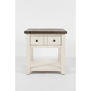 Madison County Rustic Reclaimed Pine Farmhouse End Table