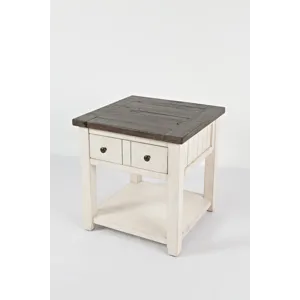 Madison County Rustic Reclaimed Pine Farmhouse End Table