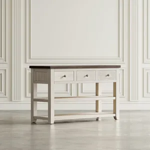 Madison County Rustic Reclaimed Solid Wood Farmhouse Sofa 50\" Sofa Table