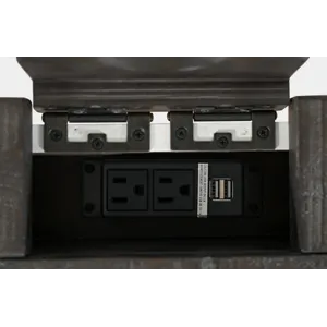 Madison County Rustic Reclaimed Solid Wood Farmhouse USB Charging Desk