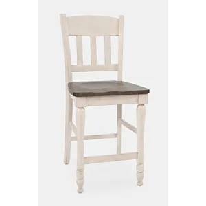 Madison County Rustic Farmhouse Five Piece Reclaimed Solid Wood Counter Height Round Dining Set With