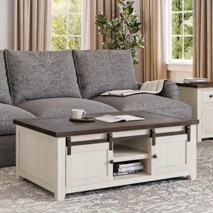 Madison County 50\" Rustic Reclaimed Pine Farmhouse Barn Door Coffee Table