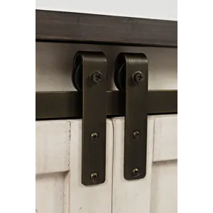 Madison County Rustic Reclaimed Solid Wood Farmhouse 60\" Barn Door Console