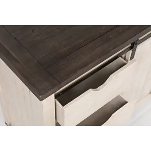 Madison County Rustic Reclaimed Solid Wood Farmhouse 70\" Barn Door Server