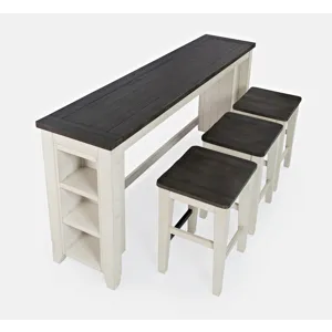 Madison County 4pc Sofa Console & Stool Set