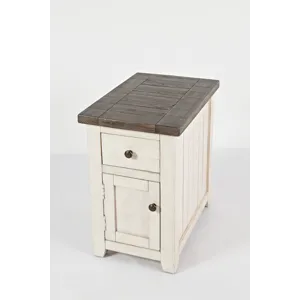 Madison County Rustic Reclaimed Pine Farmhouse Chairside Table