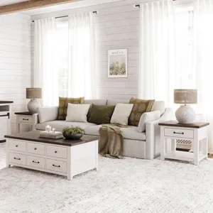 Madison County Modern Farmhouse Three Piece Living Room Lift-Top Coffee And End Table Set