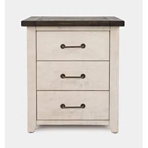 Madison County Rustic Reclaimed Solid Wood Farmhouse USB Charging Nightstand