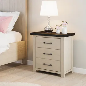 Madison County Rustic Reclaimed Solid Wood Farmhouse USB Charging Nightstand