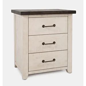 Madison County Rustic Reclaimed Solid Wood Farmhouse USB Charging Nightstand