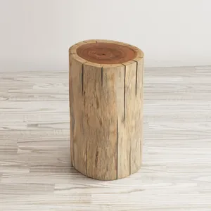Global Archive Solid Wood Live Edge Stump Accent Table