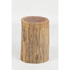 Global Archive Solid Wood Live Edge Stump Accent Table