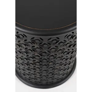 Decker Distressed Hardwood Global Drum End Table