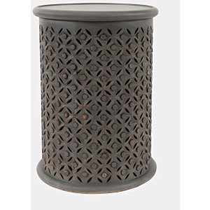 Global Archive Drum Table - Antique Grey