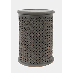 Global Archive Drum Table - Antique Grey