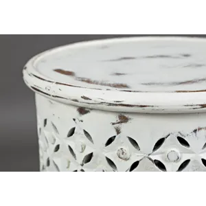 Decker Distressed Hardwood Global Drum End Table