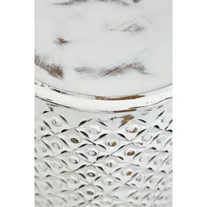 Decker Distressed Hardwood Global Drum End Table