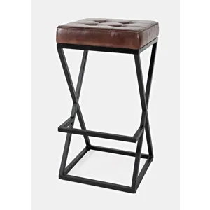 Global Archive Leather Stool