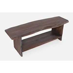 Global Archive Cooper Live Edge Storage Bench - Slate