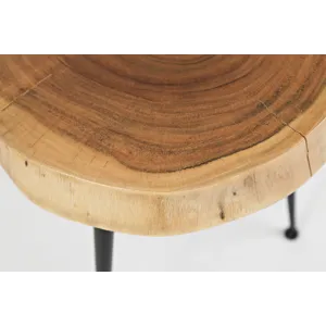 Global Archive Flat-Pack Wood And Iron Accent Tables(Set Of 2)