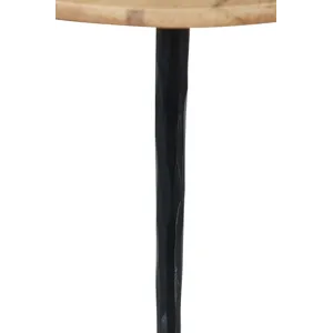 Reeves Abstract Contemporary Solid Acacia Wood Nesting End Tables(Set Of 3)