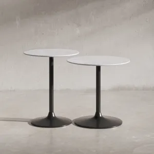 Camille Solid Marble And Iron Modern Luxury Accent Tables(Set Of 2)