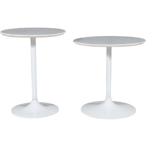 Camille Nesting Table - Set of 2 - White on White