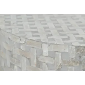 Global Archive Small Terrazzo Handcrafted Capiz Shell Accent Table