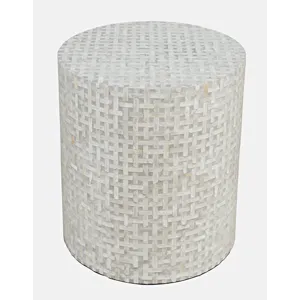Global Archive Small Terrazzo Handcrafted Capiz Shell Accent Table