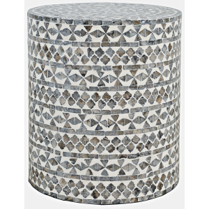 Global Archive Capri Small Round Table - Grey Tribal