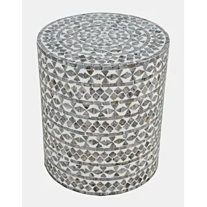 Global Archive Small Terrazzo Handcrafted Capiz Shell Accent Table