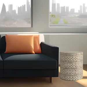 Global Archive Small Terrazzo Handcrafted Capiz Shell Accent Table