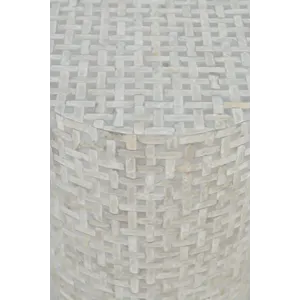 Global Archive Round Terrazzo Handcrafted Capiz Shell Accent Table