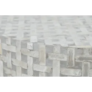 Global Archive Round Terrazzo Handcrafted Capiz Shell Accent Table