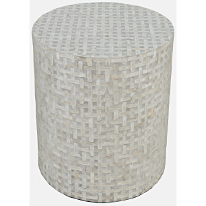 Global Archive Capri Large Round Table - Grey Basketweave
