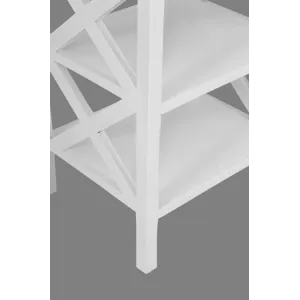 Global Archive Solid Wood Rustic Modern X-Side Accent Bookcase With Two Shelves