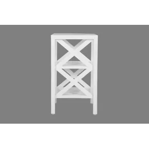 Global Archive Solid Wood Rustic Modern X-Side Accent Bookcase With Two Shelves