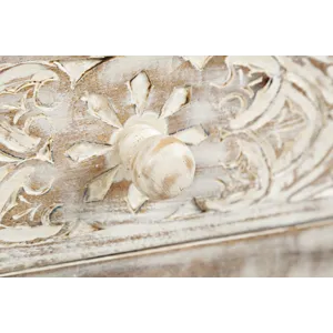 Global Archive Hand Carved Mango Wood Accent Table