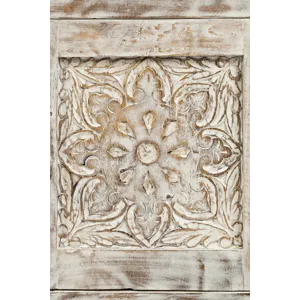 Global Archive Hand Carved Mango Wood Accent Table