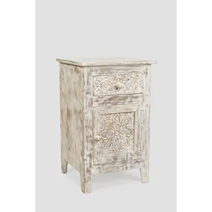 Global Archive Devi Accent Table - Weathered White
