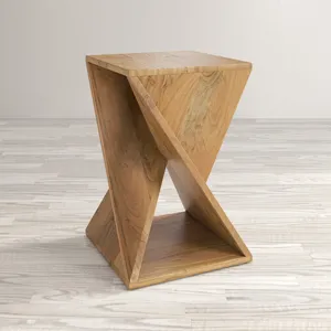 Global Archive Solid Mango Hardwood Modern Angled Jasper Table