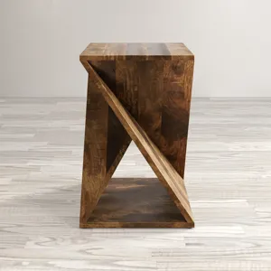Global Archive Solid Mango Hardwood Modern Angled Jasper Table