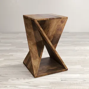 Global Archive Solid Mango Hardwood Modern Angled Jasper Table