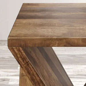 Global Archive Solid Mango Hardwood Modern Angled Jasper Table