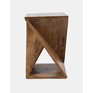 Global Archive Solid Mango Hardwood Modern Angled Jasper Table