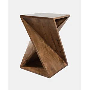 Global Archive Solid Mango Hardwood Modern Angled Jasper Table