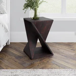 Global Archive Solid Mango Hardwood Modern Angled Jasper Table