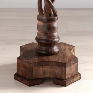 Global Archive Hand Carved Solid Mango Wood Pedestal Table