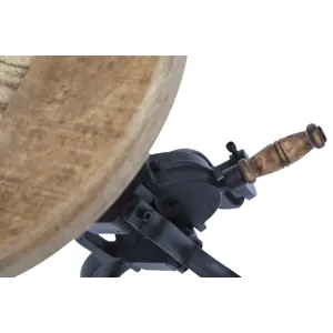 Global Archive Industrial Solid Wood And Iron Crank Table