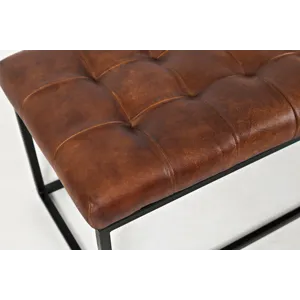 Global Archive 55\" Genuine Distressed Leather Ottoman Bench